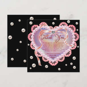 Elegantes, weiches Pastel Rosa Herz Hochzeit Jahre Dankeskarte