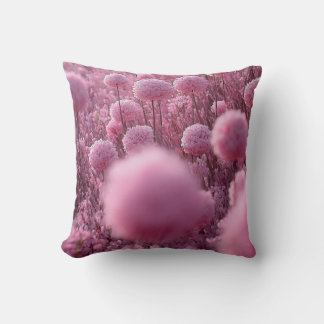 Elegantes weiches rosa botanisches Blumenfeld Ästh Kissen