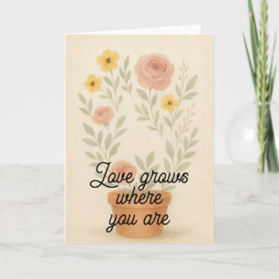 Elegantes, weiches Wasserfarben-Blumen-Valentine Karte