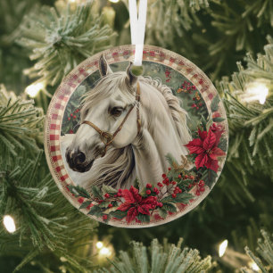 Elegantes Weihnachten mit Pferden Ornament Aus Glas