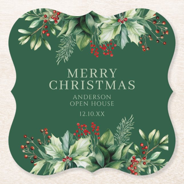 Elegantes Weihnachten  Untersetzer (Vorderseite)