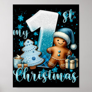 Elegantes Weihnachten Wasserfarbe Schnee Kinder T- Poster