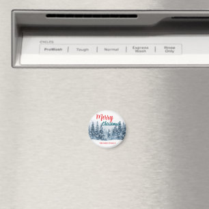 Elegantes Weihnachten Xmas Winter Kiefernwald Hol Magnet