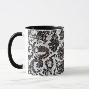 Elegantes Weihnachts-Blumen-Ornament-Musterdesign Tasse