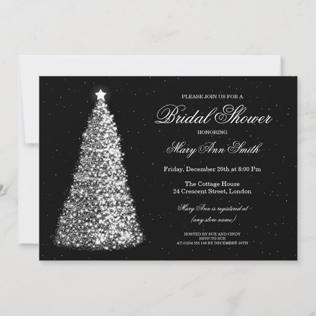 Elegantes Weihnachts-Brautparty Einladung (Vorderseite)