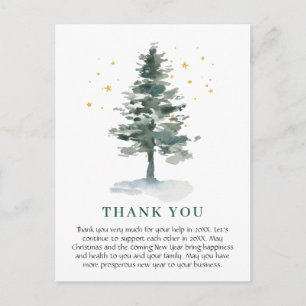 Elegantes Weihnachts-Dankeschön für Unternehmen Postkarte