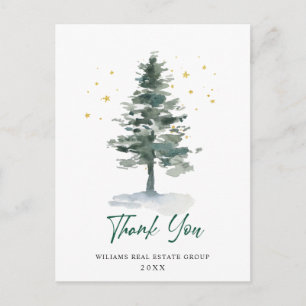 Elegantes Weihnachts-Dankeschön für Unternehmen Postkarte