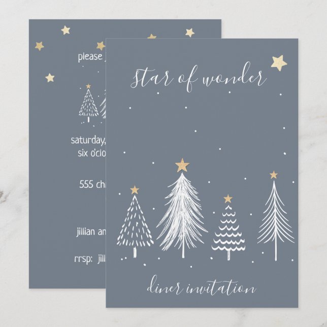 Elegantes Weihnachts-Dining-Party Einladung (Vorne/Hinten)