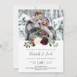 Elegantes Weihnachts-Foto Hochzeit Einladung
