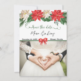 Elegantes Weihnachts-Foto Hochzeit Speichern Sie d Einladung