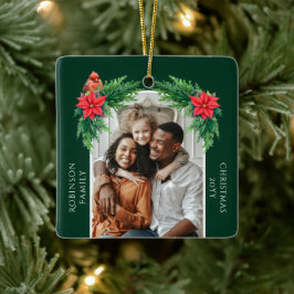 Elegantes Weihnachts-Foto Keramikornament