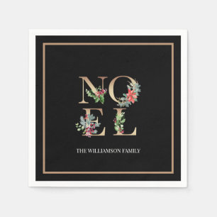 Elegantes Weihnachts-Gold Weihnachten Grüne Berrie Serviette
