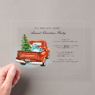 Elegantes Weihnachts-Party Acryleinladungen