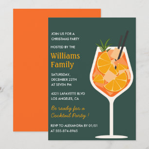 Elegantes Weihnachts-Party Cocktail Drinks Einladung