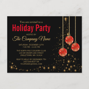 Elegantes Weihnachts-Party Einladungspostkarte
