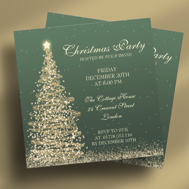 Elegantes Weihnachts-Party Green Einladung (Elegant Christmas Party Green Invitation)