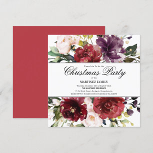 Elegantes Weihnachts-Party in Roter Flora Einladung