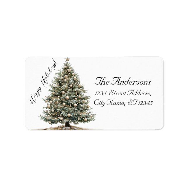 Elegantes Weihnachts-Party Modernes Adressaufkleber (Vorne)
