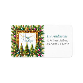 Elegantes Weihnachts-Party Modernes Adressaufkleber