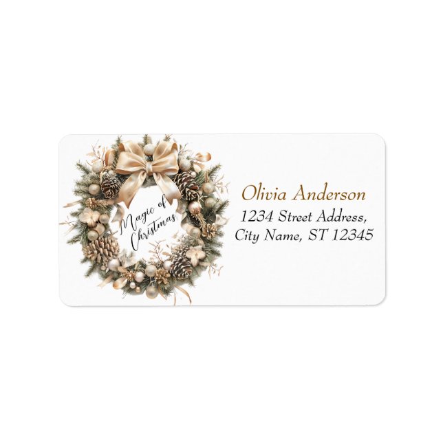 Elegantes Weihnachts-Party Modernes Adressaufkleber (Vorne)