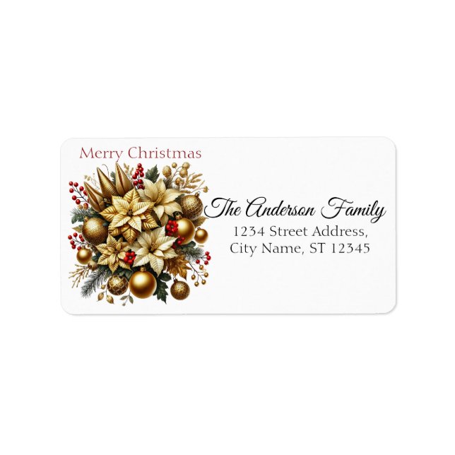 Elegantes Weihnachts-Party Modernes Adressaufkleber (Vorne)