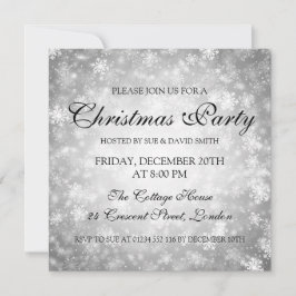 Elegantes Weihnachts-Party Silver Winter Wonderlan Einladung