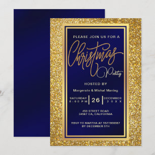 Elegantes Weihnachts-Party Sparkle Glitzer Einladung