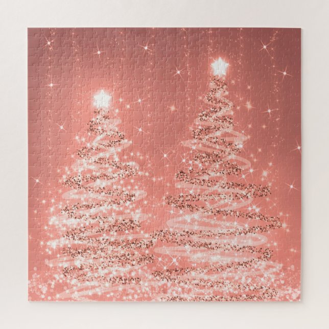 Elegantes Weihnachts-Party Sparkling Bäume Rose Go (Vertikal)