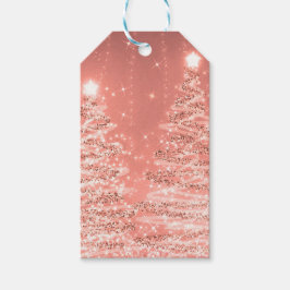 Elegantes Weihnachts-Party Sparkling Bäume Rose Go Geschenkanhänger