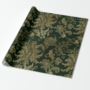 Elegantes Weihnachts-Samt-Blumendesign mit Gold Geschenkpapier