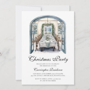 Elegantes Weihnachts-Script-Dinner/Party Einladung