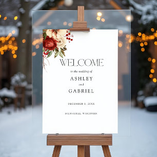 Elegantes Weihnachts-Winterblumenarrangement Poster