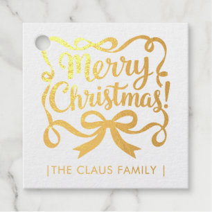 Elegantes Weihnachtsband Kalligrafieschrift Geschenkanhänger