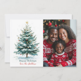 Elegantes Weihnachtsbaum Custom Foto Feiertagskarte