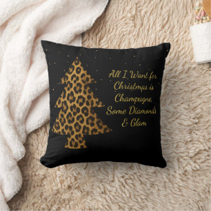 Elegantes Weihnachtsbaum-Design mit Leopardendruck Kissen