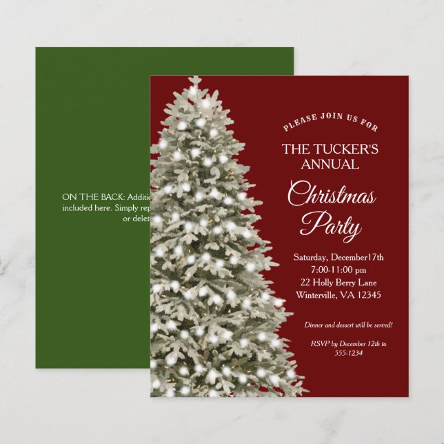 Elegantes Weihnachtsbaum Rotes Grünes Weihnachtsfe (Vorne/Hinten)