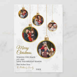 Elegantes Weihnachtsbaum-Schmuck-Foto Einladung