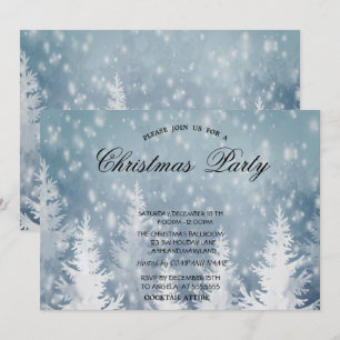 Elegantes Weihnachtsbaum, Schnee Weihnachten Party Einladung