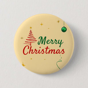 Elegantes Weihnachtsbaumdesign Button