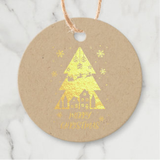 Elegantes Weihnachtsbaumdesign mit Schlitten Geschenkanhänger