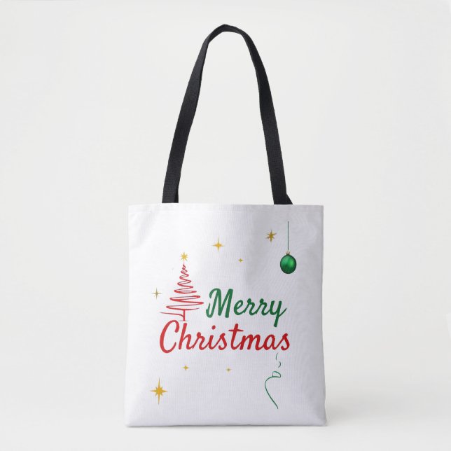 Elegantes Weihnachtsbaumdesign Tasche (Vorderseite)