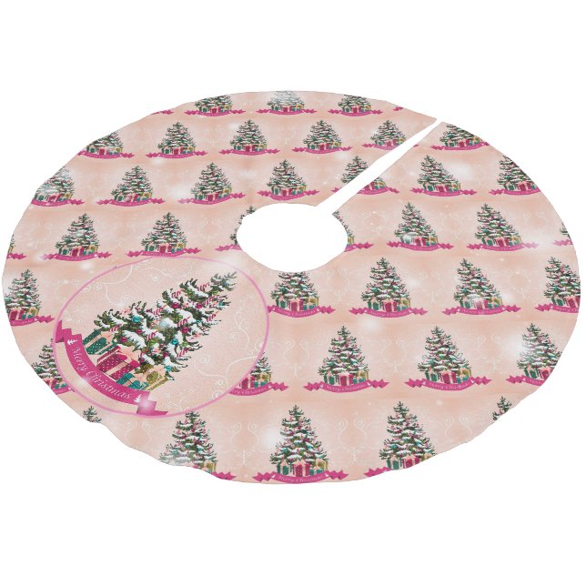 Elegantes Weihnachtsbaumgeschenk Polyester Weihnachtsbaumdecke (Schrägansicht)