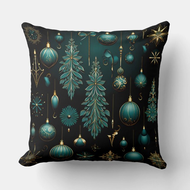 Elegantes Weihnachtsbaumkissen - Barockschmuck Kissen (Vorderseite)