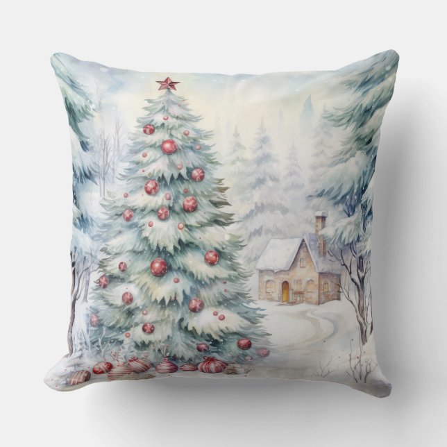 Elegantes Weihnachtsbaumkissen Kissen (Vorderseite)