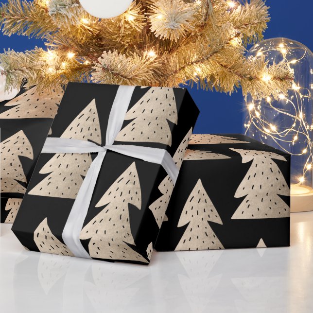 Elegantes Weihnachtsbaummuster der modernen Rose Geschenkpapier (Feiertage)