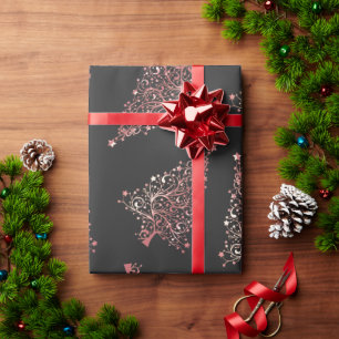 Elegantes Weihnachtsbaummuster der modernen Rose Geschenkpapier