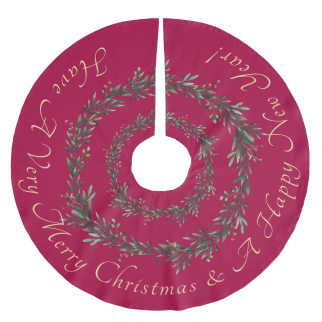 Elegantes Weihnachtsbaumrock Polyester Weihnachtsbaumdecke (Vorderseite)