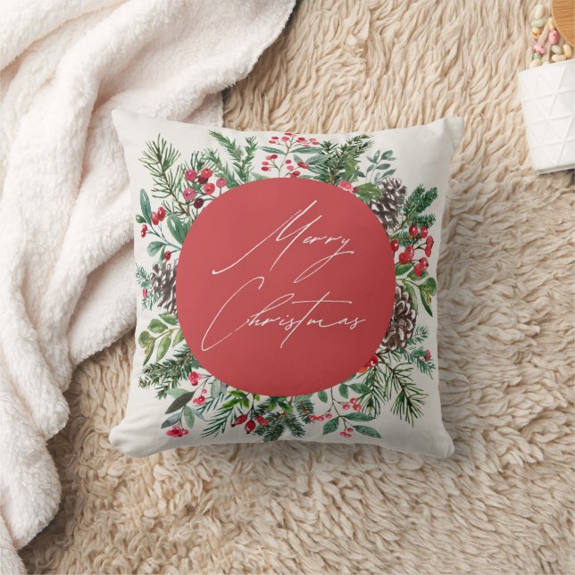 Elegantes Weihnachtsblatt Kissen (Decke)