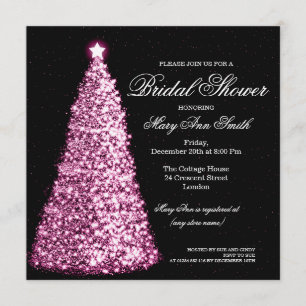 Elegantes WeihnachtsBrautparty-Rosa Einladung