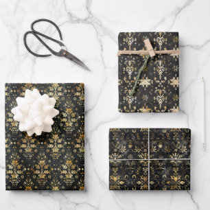 Elegantes Weihnachtsbuch mit Gold Foil Acc Geschenkpapier Set